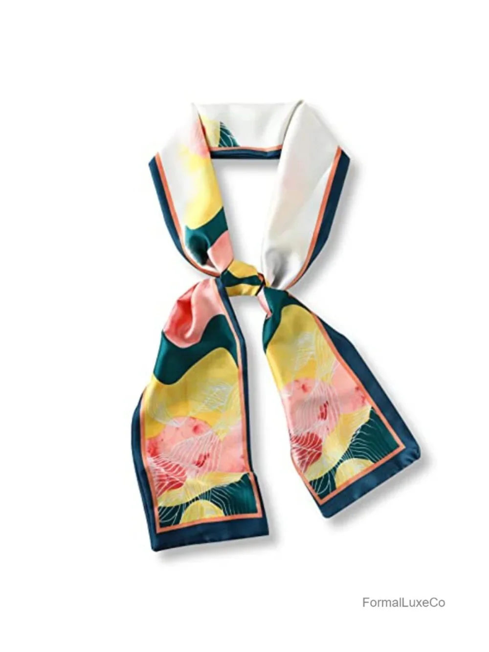 Imitation Silk Narrow Scarf Polka Dot Paisley Neck Scarf Headdress